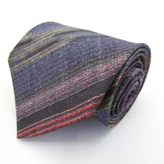 ミッソーニ ブランド ネクタイ シルク ストライプ柄 伊製生地 PO メンズ パープル Missoni 【中古】