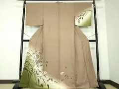 平和屋着物▽上質なお召 単衣 飾花文 正絹 逸品 BAAS8349hv