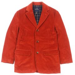 極美品▼Brooks Brothers ブルックスブラザーズ コットン100% コーデュロイ エルボーパッチ シングルジャケット テーラードジャケット オレンジ S 正規品 メンズ