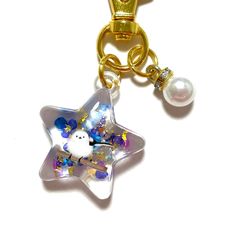 【最終価格】シマエナガのぷっくりキーホルダーハンドメイド　レジン　ブルー　パープル