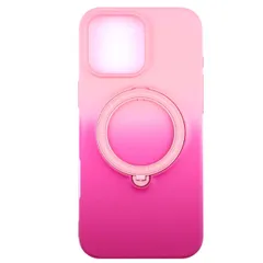 iPhone16 Pro ケース リング 付き 耐衝撃 グラデーション ケース 【Color】ピンク・マゼンタ