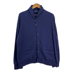 Polo by Ralph Lauren ポロ ラルフローレン ショールカラー スウェット カーディガン ネイビー (メンズ XL) 中古 古着 S9456
