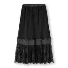 新品タグ付 GU×アンダーカバー　コンビネーションロングスカート　ブラックMサイズ