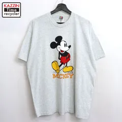90s USA製 vintage ミッキーマウス Mickey Mouse Fruit of the Loom 半袖Ｔシャツ メンズ 表記XLサイズ