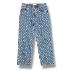 【新品・未使用】MARINE SERRE デニム ジーンズ カーブド ムーン 未使用】Marine serre/マリーンセル MOON LASER DENIM CURVED JEANS