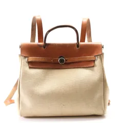 エルメス □B 刻印 エールバッグ アド PM トワルアッシュ レザー 2WAY リュック バックパック トート ブラウン メンズ EHM H4-9【中古】のサムネイル