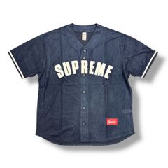 国内正規 未使用品 Supreme 24SS Ultrasuede Mesh Baseball Jersey ウルトラスエードメッシュベースボールジャージ  ゲームシャツ シュプリーム  ネイビー L  86735A3