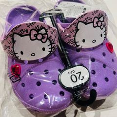 ハローキティ　サンダル　クロックス　女の子　キッズ　20cm　パープル　キティちゃんサンダル