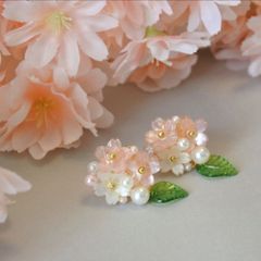 満開桜のピアス＊サージカルステンレス