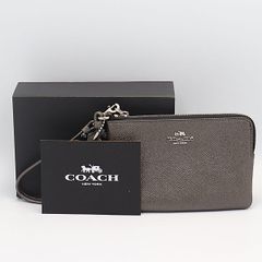 COACH ポーチ メタリックグラファイト | Mercari