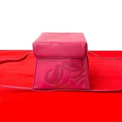 極 美品 LOEWE ロエベ ヴィンテージ アナグラム ロゴ ナッパ レザー 本革 バニティ ショルダーバッグ ポシェット サコッシュ ピンク 19120