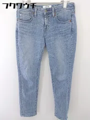 ◇ SOMETHING サムシング EDWIN ストレッチ テーパード ストレート デニム パンツ サイズ27 ブルー レディース  【1112280000843】