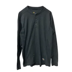 Carhartt 長袖 ロゴTシャツ L ブラックカーハート ロンT サマール ヘンリーネック 古着卸 アメリカ仕入 a705-5512