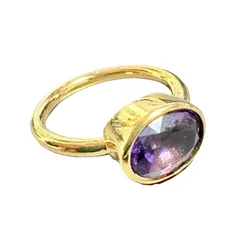 インドジュエリー パープル リング 10号 レディース レトロ シンプル 紫