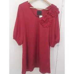 ◇ URBAN RESEARCH ROSSO ロッソ 五分袖 ミニ ワンピース サイズF レッド レディース  【中古】 【1204040003093】のサムネイル