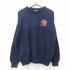 XL/古着 リー Lee 長袖 セーター メンズ 90s バスケットボール コットンクルーネック 紺 ネイビー 25oct15 中古 ニット トップスのサムネイル
