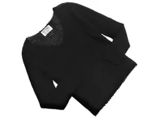 NATURAL BEAUTY ナチュラルビューティー Vネック 透かし編み ニット セーター sizeM/黒 ■◆ レディース