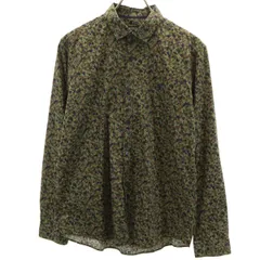 BURBERRY BLACK LABEL バーバリーブラックレーベル 総柄 長袖 コットンシャツ 3 カーキ 三陽商会 メンズ 古着