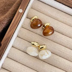 イヤリング フランス風 ヴィンテージ 不規則 樹脂 レディース 個性的なデザイン シンプル 合わせやすい 気品 高級感XuA2791