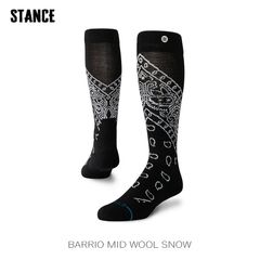 STANCE BARRIO MID WOOL SNOW BLACK スタンス ソックス 靴下 スノーボード