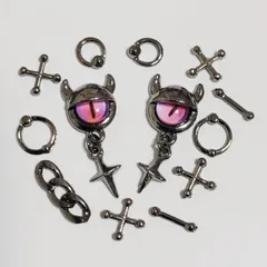 No.60　サブカル　目玉　クロス　鎖　ネイルパーツ　まとめ売り