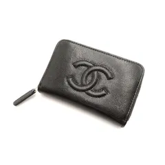 CHANEL シャネル グレインド シャイニー カーフスキン ココマーク コインパース AP4658 キャビアスキン chanel レディース 財布 コインケース 小銭入れ ブラック 黒 【中古】