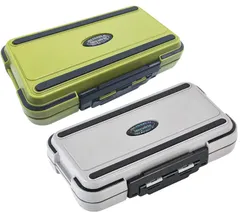 heizi 釣り ケース 小物 ２個セット ワームケース ルアーケース タックルボックス 収納 テンヤケース (大 グレー＆グリーン) [大 グレー＆グリーン]