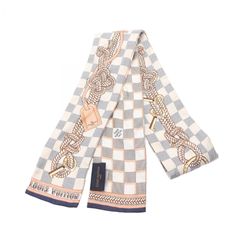 ルイ・ヴィトン LOUIS VUITTON スカーフ バンドー ダミエアズール インフィニティ シルク バンドーダミエアズールスカーフ レディース U