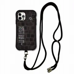 [iPhone15 Plus] スマホショルダー付 iPhone16 Pro i-coronケース アイフォン 14 13 12 XS XR XS Max スマホケース ショルダー タイプ 側面保護 耐衝撃  レンガ ブラック オリジナル