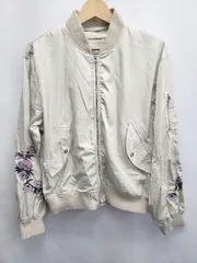 ◇ ⊇ Ray Cassin レイカズン 花刺繍 ジップアップ 長袖 ブルゾン ジャンパー サイズF ライトグレー系 レディース E  【1506110016171】のサムネイル