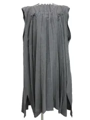 ミーイッセイミヤケ me ISSEY MIYAKE ウールライク アコーディオン プリーツ チュニック ワンピース グレー ノースリーブ WOOL LIKE ACCORDIONのサムネイル
