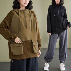 春 厚手 ファッション 連帽 ファスナー 衛衣 女
