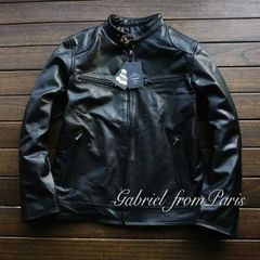 DUFFR ダファー バッファローレザー シングルライダースジャケット 黒