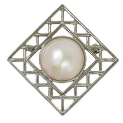 本物 タサキ TASAKI 田崎 パール 2.7mm SILVER S刻印 ブローチ ホワイト シルバー アクセサリー ジュエリー 中古 【フォロー割】
