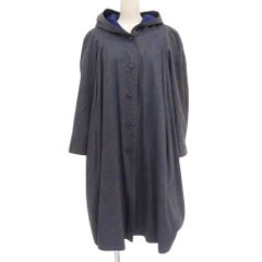 HERNO ヘルノ ペイズリー柄 Aライン フーデッド オーバー コート アウター レディース ウール ダークグリーン 46 ヴィンテージ