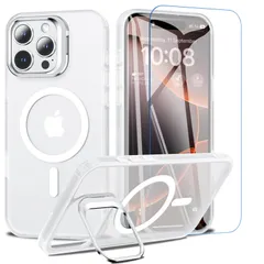 【数量限定】耐久性 耐衝撃 ケース マグネット搭載 ケース マグセーフ対応 ケース 隠しスタンド いphone16promax 指紋防止 ストラップホール 黄ばみなし iPhone iPhone 半透明 16 16 Pro Pro 調整可能 Max Max ケ