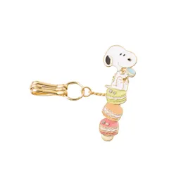 [スリーカラット] PEANUTS バッグキークリップ mini マカロンとスヌーピー キークリップ キーホルダー バッグチャーム スヌーピー グッズ 