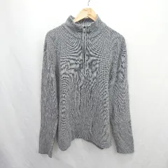◇ ⊇ Calvin Klein カルバンクライン コットン100% 長袖 ハーフジップニット サイズXL グレー系 メンズ E  【1507030011277】