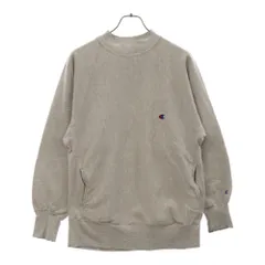 CHAMPION (チャンピオン) 90s VINTAGE REVERSE リバースウィーブ ワンポイント USA製 刺繍タグ前期 ハイネック モック スウェット トレーナー グレー