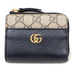 Hn608751  コンパクト財布 グッチ　財布　GGマーモント　PVC　レザー　658609 0416 中古
