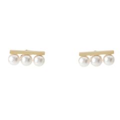 タサキ バランス ネオ パール 6.5mm ピアス ジュエリー 750 K18YG ゴールド 5.8g【中古】