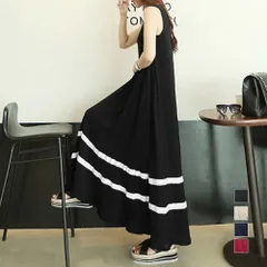 ロングワンピース ワンピース モーダル フレアワンピース  ワンピース レディース マキシ丈 ロング丈 ノースリーブ マキシ丈ワンピース