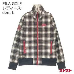 FILA GOLF フィラゴルフ 裏起毛 ジップ ジャケット チェック 総柄 ホワイト系 L [240001825691]