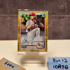 2020 Topps 1st Bowman Chrome Ethan Lindow 19/50 直筆サインカード Philadelphia Phillies Gold Refractor カード