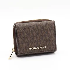 未使用品 マイケルコース PM-2010 ブラウン レザー 総柄 ゴールド金具 レディース折り財布 2000000 NSK OMI