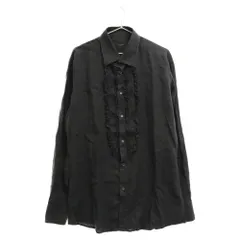 GUCCI (グッチ) フロントフリルデザイン長袖シャツ ブラック 303-0624-6332のサムネイル
