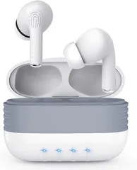 完全ワイヤレスイヤホンbluetooth 最新bluetooth 5.1+ANCが搭載 小型軽量 IPX5防水 両耳通話可 CVC8.0ノイズキャンセル 重低音 安定 イヤホン 左右分離型 Siri起動 通話マイク内蔵 自動ペアリング (White)