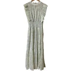 美品 25SS SNIDEL スナイデル Sustainable プリーツ シアー フリルワンピース SWFO251073 サイズ0 ミント  レディース 古着 中古 USED