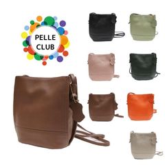 PELLE CLUB ペレクラブ ショルダーバッグ X-1003 ナチュレ 牛革 型押し レザー 綿 プリント 斜め掛け 肩掛け サブバッグ 鞄 カバン ブラック グリーン オレンジ ブラウン ピンク記念日