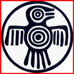 【特売】力の強さと勇気のアステカのシンボル刺繍入りアイロン貼り付け/縫い付けワッペン